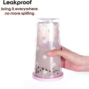 24oz 750ml BPA Free Custom Plastic Tumbler Bubble Tea Bottle <b>Reusable</b> Smoothie <b>Cup</b> <b>with</b> Straw - Product Image 5