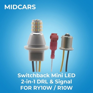 Ampoule LED RY10W BAU15S 150 degrés, blanc ambre, pour clignotant de moto, DRL, signalisation, kit de conversion 2-en-1 - Product Image 1
