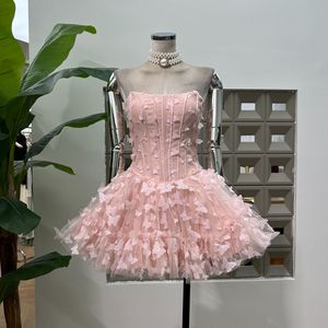 Robe mini corset sans bretelles pour <span class=keywords><strong>femme</strong></span> avec papillons 3D et laçage, Robes de soirée pour <span class=keywords><strong>femme</strong></span> Sehe Fashion - Product Image 1