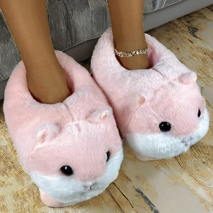 Chaussons Doux et Mignons pour Enfants, Modèle Animal Hamster, Chaussures Chaudes en Peluche pour l'Intérieur, Idéales Automne-Hiver (Vente en Gros) - Product Image 1