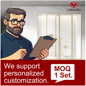 Modern Hinge <strong>Shower</strong> Door Cabin with Polished Stainless Steel Frame Aluminum Tray Glass <strong>Shower</strong> <strong>Rooms</strong> for Bathroom - Product Image 2