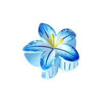 Pince à cheveux mignonne en forme de fleur de frangipanier peinte mat, pince requin à fleur de lys dégradée pour femmes et filles au quotidien