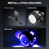 Kit d'anneaux lumineux LED RGB HILUX DMAX avec lentille Halo Ring, étanche IP65, 3000 lumens, 12V