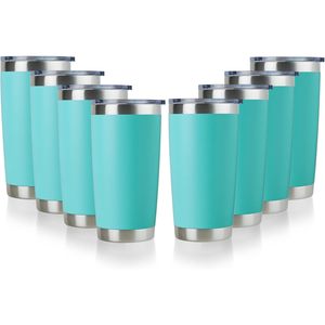 <b>20oz</b> <b>Stainless</b> <b>Steel</b> <b>Tumbler</b> <b>Bulk</b> Lid Double Wall Vacuum Insulated Travel Mug Powder Coated Coffee Cup Light Weight - Product Image 3
