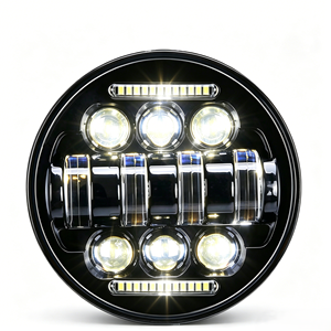 LELANPU Faros Delanteros LED para Motocicleta, Accesorios Road Glide para <span class=keywords><strong>Harley</strong></span> <span class=keywords><strong>Davidson</strong></span> Iron 883, Jeep Wrangler, V-rod - Product Image 1