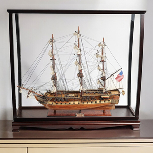 HMS 32 \ "legno in legno massello marrone dipinto a mano 1797 USS costituzione vetrinetta modello barca Hobby vetrina - Product Image 1
