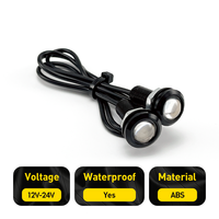 Ampoule LED étanche 18 mm pour moto et voiture, éclairage de stationnement et de jour, feux de brouillard, design œil d'ange, œil d'aigle
