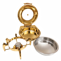 Set Pemanas Makanan Liyunda Round 6L Berbahan Stainless Steel dengan Rak/Tempat Penyimpanan yang Dapat Disesuaikan untuk Acara Katering