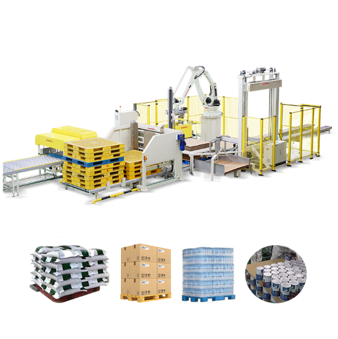 Automatic Robot Arm Mechanical Palletizer Multi-Function Carton Box Palletizing Stacking Machine Cans PLC Pump Food Tobacco