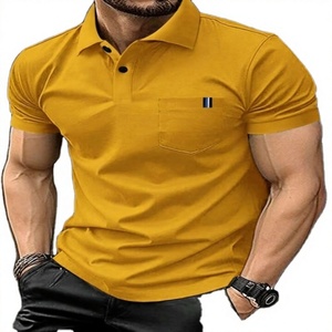 Chemise pour homme de dernière génération, tricotée, unie, manches courtes, tendance, 100% coton, séchage rapide, respirante, noire, qualité supérieure - Product Image 5