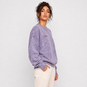 Nueva Sudadera de Mujer con Lavado Ácido, Algodón y Felpa, Puños Acanalados, Hombros Caídos, Estilo Urbano, Moda - Product Image 4