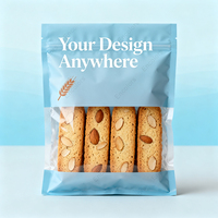 Pochette refermable en plastique imprimée personnalisée à 3 joints latéraux pour le pain, les gâteaux, les biscuits et autres produits cuits au four