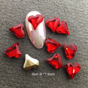 3D K9 corazón diamante amor <span class=keywords><strong>uñas</strong></span> arte joyería pegatinas 12mm cristal armadura en forma de decoraciones 3D <span class=keywords><strong>uñas</strong></span> diamantes de imitación encanto vidrio Material - Product Image 2