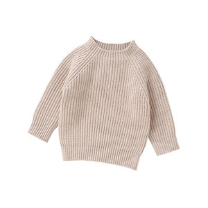 Mimixiong Ins热销新生婴儿儿童女童男童平纹长袖一体式针织套头毛衣 - Product Image 1