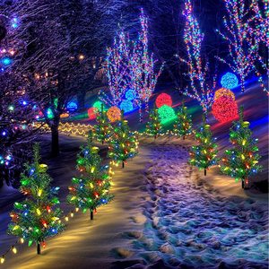 Solar Christmas <b>Tree</b> <b>Lights</b> 4-Piece Set LED Outdoor Garden Decor Water Resistant Solar Powered Free-Standing - Product Image 4