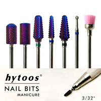HYTOOS – Kit de 7 fraises à ongles violettes en carbure pour manucure et pédicure, accessoires pour ongles