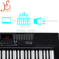 Teclado Electrónico HUASHENG de 61 Teclas, 100 Timbres, 100 Ritmos, Pantalla LED, Piano de Enseñanza para Principiantes