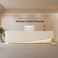 Bureau de réception laqué moderne haut de gamme personnalisé pour les cours de formation en studio de yoga de bureau d'esthétique médicale-pour caissier de réception
