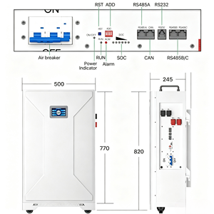 Batería LiFePO4 Todo en Uno de 51.2V 48V <span class=keywords><strong>ASEC</strong></span> 305Ah 15kWh con Caja, Montaje en Pared, Ruedas, Protección IP55, Modelo T30, para Red Eléctrica - Product Image 3