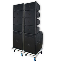 Enceintes de sonorisation actives VANT HA18SA pour églises avec amplificateur DSP et subwoofer en caisson en bois