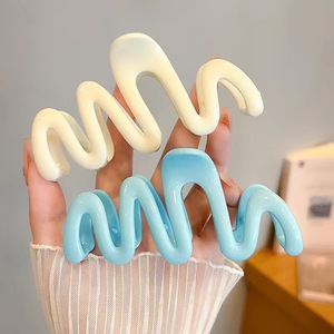 New Ins <b>Style</b> Premium Cream Wave Hair Claw Large Shark Clip Back <b>Head</b> Bun Hairpin Hair Accessories - Product Image 2