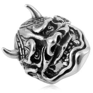yunnique Men's <b>Titanium</b> Steel <b>Ring</b> Silver Bull Demon King Animal Shape Fashion Jewelry Gift - Product Image 1