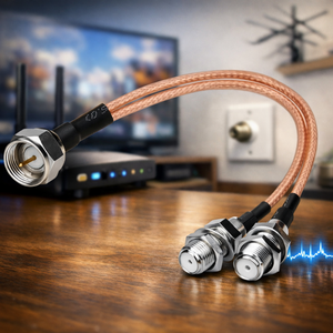 Divisor de <span class=keywords><strong>Cable</strong></span> Coaxial F-Type RG316 de 75 Ohm para <span class=keywords><strong>Antena</strong></span> de <span class=keywords><strong>TV</strong></span>, Divisor Combinador de 3 Vías, Adaptador RF, Conector F Macho a Doble Conector F Hembra, <span class=keywords><strong>Cable</strong></span> Coaxial RG316 - Product Image 1