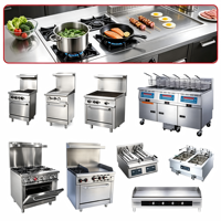 Équipement de restaurant, cuisinière à gaz, four à pizza, table de préparation, machine à glaçons, équipement de cuisine commerciale tout-en-un pour restaurant