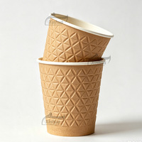 Couvercle de tasse à café en papier gaufré jetable, motif diamant de qualité supérieure, lettrage imprimé personnalisable, pour boissons chaudes à emporter