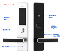 Acceso automático antirrobo más barato RFID Hotel cerradura inteligente lector cerradura de puerta digital con software gratuito