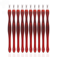 Kit de manucure 3 pièces réutilisable en plastique en forme de V pour l'élimination des cuticules, fourchette à cuticules, outils d'art des ongles pour éliminer les peaux mortes et les callosités
