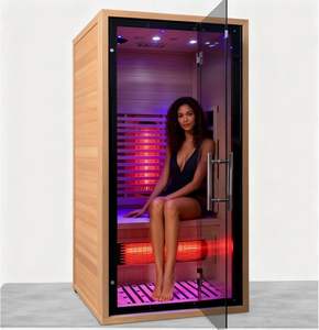 Salle de sauna infrarouge pour 2 personnes avec haut-parleur Bluetooth et poêle chauffante - Product Image 1