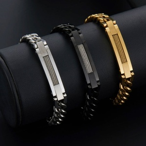 Custom 316l Stainless Steel <b>Men</b> Bracelet Engrave 14k 18k Gold Plated Fashion Chain Link Bracelets <b>for</b> <b>Men</b> - Product Image 4