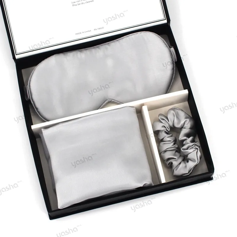 19mm प्योर सिल्क दाग कुशन कवर कच्चे असली शहतूत scrunchies रेशम तकिए eyemask ऑक्सफोर्ड रेशम नींद उपहार बॉक्स सेट