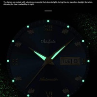 Montre à quartz pour homme Aili Feida en acier inoxydable, résistante à l'eau 30M, lumineuse, ultra-fine 9mm, avec fermoir double à boucle papillon