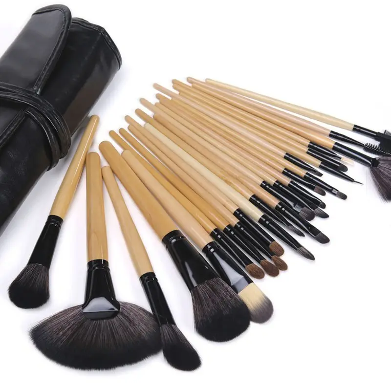 Hediye çantası 24 adet makyaj fırçası setleri profesyonel kozmetik toz göz farı fırça seti Kabuki Pinceaux makyaj araçları Maquiagem