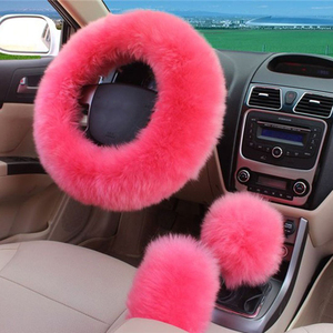Fundas para volante de piel auténtica de gran venta para <span class=keywords><strong>Abarth</strong></span> Chic Girly Fluffy Design Compatible con el modelo TT - Product Image 1