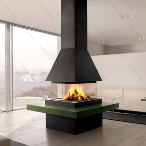 CRUISE 900mm Moderne <span class=keywords><strong>Cheminée</strong></span> Suspendue à Quatre Faces Poêle à <span class=keywords><strong>Bois</strong></span> Plafond Monté pour Hôtel Villa Décoration <span class=keywords><strong>Feu</strong></span> Visualisation - Product Image 2