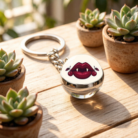 Pendentif clé double face personnalisable lèvres de vampire tendance, accessoires de sac en métal, cadeaux