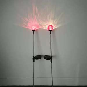 Lampu Taman Bola Kaca Retak Bertenaga Surya Dekorasi Halaman Luar Ruangan Pencahayaan Lanskap Jalur Berubah Warna - Product Image 4