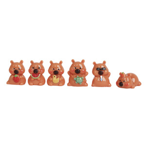 Resin Cartoon Mini <b>Bear</b> Figurines Solid Color <b>Cute</b> Animal Shape Desktop Ornaments Home Decoration Artistic DIY Accessories - Product Image 5