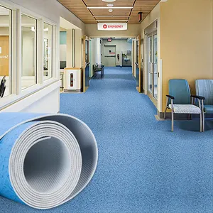 Rivestimenti impermeabili economici rotolo di pavimenti in plastica laminata pvc vinile ospedaliero commerciale bianco