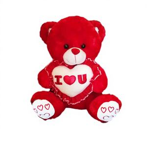 Ours rouge de 20 pouces avec cœur, 18 pièces/boîte, modèle 78295, pour décorations de la Saint-Valentin - Product Image 1