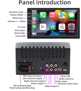 מערכת מולטימדיה לרכב מסך מגע כפול DIN עם נגן MP5, CarPlay אלחוטי, Android Auto ובלוטות' - Product Image 2