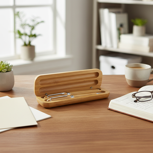 Set di Penna a Sfera e Roller in Bambù con Scatola, Strumento di Scrittura Premium Ecologico - Product Image 3