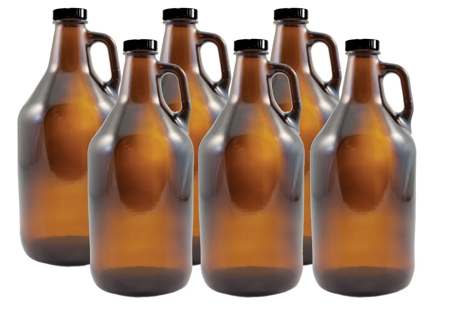 Bottiglie di brocche da mezzo gallone per coltivatore di birra da vino in vetro ambrato Kombucha da 32 once 64 once all'ingrosso