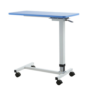 Sofá de hotel negro Estación de trabajo en el piso Altura de madera Ajustable Overbed Mesita de noche Computadora portátil Mesa auxiliar con ruedas - Product Image 2