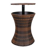 Table de jardin moderne 2-en-1 en rotin avec seau à glace pour hôtel et terrasse