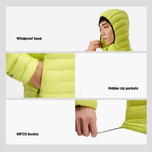 PERFORMANCE PELLIOT Outdoor Hombres con capucha PERTEX Repelente al agua Ultraligero 1000 Filling Power White Goose Down Jacket Coat - Product Image 3