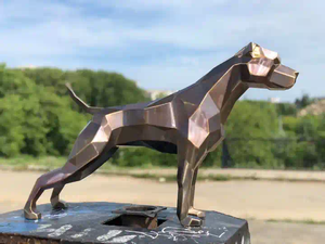 Statue d'animal en résine, sculptures polygonales, Doberman, Pitbull, Gorille, Berger, Chien de chasse, <span class=keywords><strong>Chat</strong></span>, Panthère - Product Image 4